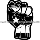 Country Map Nation National Flag Puerto Rico Fist Power Design Element Emblem Badge Symbol Icon Global Rico Rican Flag Latin Latino Latina Spanish Caribbean Island Sign Design Logo Clipart SVG