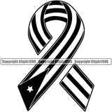 Country Map Nation National Puerto Rico Flag Ribbon Design Element Emblem Badge Symbol Icon Global Official Sign Latin Latino Latina Spanish Caribbean Island Logo Clipart SVG