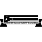 Country Map Nation National Puerto Rico Flag Ribbon Emblem Badge Symbol Icon Global Latin Latino Latina Spanish Caribbean Island Rican Sign Design Logo Clipart SVG