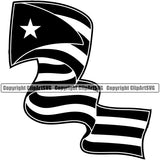 Country Map Nation National Flag Emblem Badge Puerto Rico Flag Wavy Symbol Icon Latin Latino Latina Spanish Caribbean Island Sign Design Logo Clipart SVG