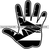 Country Map Nation National Puerto Rico Hand Print Flag Design Element Emblem Badge Symbol Icon Global Official Sign Latina Spanish Caribbean Island Rican Flag Latin Latino Logo Clipart SVG