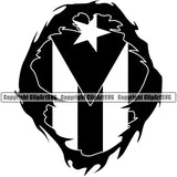 Country Map Nation National Puerto Rico Hand Hands Rip Ripping Pull Shirt Hole Black Color Design Element Flag Emblem Badge Rican Symbol Latin Latino  Sign Latina Spanish Caribbean Island Icon Global Official Logo Clipart SVG