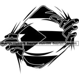 Country Map Nation National Puerto Rico Hand Hands Rip Ripping Pull Shirt Hole Finger Design Element Emblem Badge Rican Symbol Latin Latino Latina Spanish Caribbean Island Global Official Sign Logo Clipart SVG