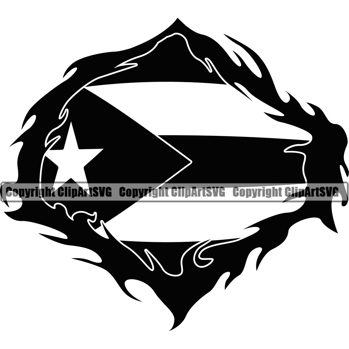 Country Map Nation National Puerto Rico Flag Hand Hands Rip Ripping ...