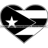 Country Map Nation National Puerto Rico Black Heart Design Element Flag Emblem Badge Rican Symbol Latin Latino Latina Global Official Spanish Caribbean Island Icon Logo Clipart SVG