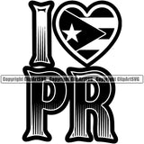 Country Map Nation National Puerto Rico I Love PR Quote Design Element Flag Caribbean Island Icon Global Official Emblem Badge Rican Symbol Latin Latino Latina Spanish Logo Clipart SVG