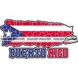 Country Map Nation National Puerto Rico Color Design Element Flag White Background Emblem Badge Rican Symbol Latin Latino Latina Spanish Caribbean Island Icon Global Official Sign Logo Clipart SVG