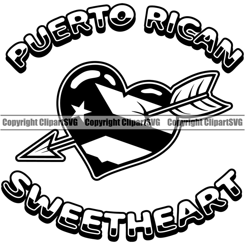 Country Map Nation National Puerto Rico Sweetheart Quote Text Design Element Flag Emblem Badge Rican Symbol Latin Latino Latina Spanish Caribbean Island Icon Global Official Sign Logo Clipart SVG