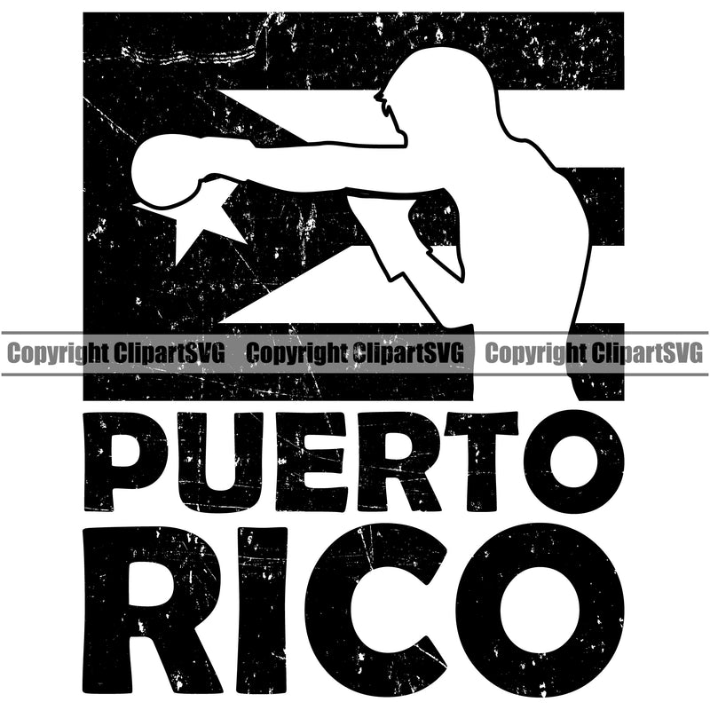 Country Map Nation National Puerto Rico Logo Design Black Color Quote Text Flag Emblem Badge Rican Symbol Latin Latino Latina Spanish Caribbean Island Icon Global Sign Clipart SVG