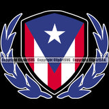Country Map Nation National Puerto Rico Color Design Element Flag Emblem Black Design Rican Symbol Latin Latino Latina Spanish Caribbean Island Icon Global Official Logo Clipart SVG