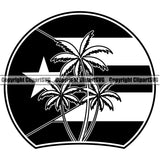 Country Map Nation National Puerto Rico Palm Tree Black Color Design Element Flag Emblem Badge Rican Symbol Latin Latino Latina Spanish Caribbean Island Icon Global Official Sign Logo Clipart SVG