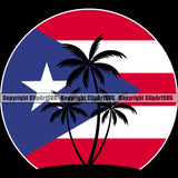 Country Map Nation National Puerto Rico Color Palm Tree Design Element Black Color Flag Emblem Badge Rican Symbol Latin Latino Latina Spanish Caribbean Icon Global Official Sign Logo Clipart SVG