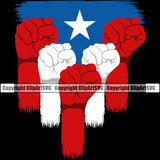 Country Map Nation National Puerto Rico Red White Color Fist Hand Power Design Element Flag Emblem Badge Rican Symbol Latin Latino Latina Spanish Caribbean Black Background Icon Global Official Sign Logo Clipart SVG