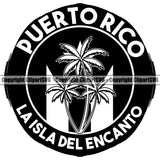 Country Map Nation National Puerto Rico La Isla Del Encanto Circle Black Color Logo Design Element Flag Emblem Badge Rican Symbol Latin Latino Latina Spanish Caribbean Island Icon Global Official Sign Logo Clipart SVG