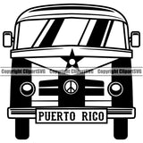 Country Map Nation National Puerto Rico Bus Design Element Flag Emblem Badge Rican Symbol Latin Latino Latina Spanish Island Icon Official Sign Logo Clipart SVG