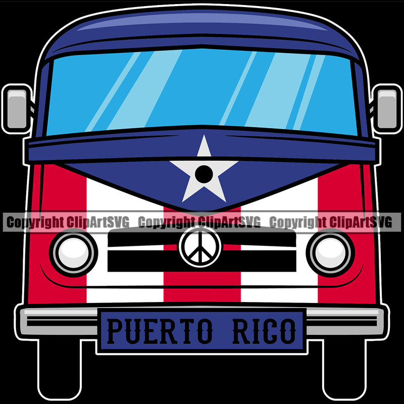 Country Map Nation National Puerto Rico Quote Text Color Bus Design Element Flag Emblem Black Background Badge Rican Symbol Latin Latino Latina Spanish Caribbean Island Icon Global Official Sign Logo Clipart SVG