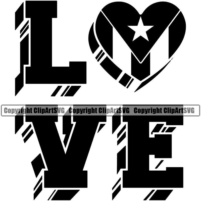 Country Map Nation National Puerto Love Quote Text Design Element Rico No Stroke Flag Emblem Badge Island Icon Global Official Rican Symbol Latin Latino Latina Spanish Caribbean Sign Logo Clipart SVG