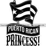 Country Map Nation National Puerto Rico Princess Quote Text Black Symbol Design Element Flag Emblem Badge Rican Symbol Caribbean Icon Global Official Sign Latin Latino Latina Spanish Clipart SVG