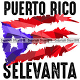 Country Map Nation National Puerto Rico Selevanta White Background Design Color Quote Text Flag Emblem Badge Rican Symbol Latin Latino Latina Spanish Caribbean Island Icon Global Official Sign Logo Clipart SVG