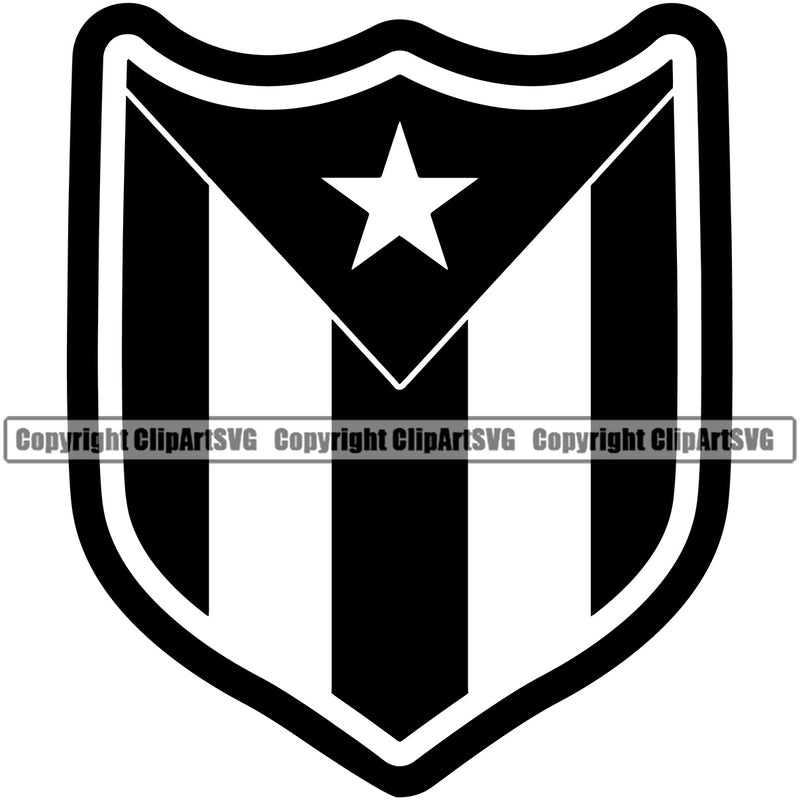 Country Map Nation National Puerto Rico Flag Emblem Badge Shield Design Element Rican Symbol Latin Latino Latina Spanish Island Icon Global Official Sign Logo Clipart SVG