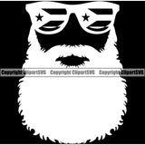 Country Map Nation National Puerto Rico Wearing Sunglasses Beard White Color Black Background Design Element Flag Emblem Badge Rican Symbol Latin Latino Latina Spanish Caribbean Icon Global Official Logo Clipart SVG