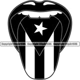 Country Map Nation National Puerto Rico Tongue Black Color Design Element Flag Emblem Badge Rican Symbol Latin Latino Latina Spanish Island Global Official Sign Logo Clipart SVG