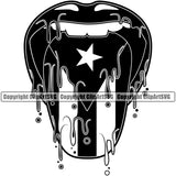 Country Map Nation National Puerto Rico Tongue Drip Black Color Design Element Flag Emblem Badge Rican Symbol Latin Latino Spanish Caribbean Island Global Official Sign Logo Clipart SVG