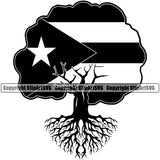 Country Map Nation National Puerto Rico Tree Roots Flag Design Element Color Emblem Badge Rican Symbol Latin Latino Latina Spanish Caribbean Icon Global Official Sign Logo Clipart SVG