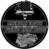 Country Map Nation National Puerto Rico Tree Roots Design Element Coin Quote Text Flag Emblem Badge Rican Symbol Latin Latino Latina Spanish Island Icon Global Official Sign Logo Clipart SVG
