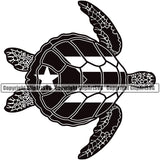 Country Map Nation National Puerto Rico Turtle Tortoise Vector Design Element Black Color Flag Emblem Badge Rican Symbol Latin Latino Latina Spanish Island Icon Global Official Sign Logo Clipart SVG