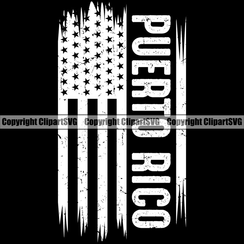 Country Map Nation National Puerto Rico USA Flag Quote Text Black Color Design Element Emblem Badge Rican Symbol Latin Latino Latina Spanish Caribbean Icon Global Official Logo Clipart SVG