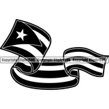Country Map Nation National Puerto Rico Country Flag Wavy Design Element Emblem Badge Rican Symbol Latin Latino Latina Spanish Caribbean Island Icon Global Official Sign Clipart SVG