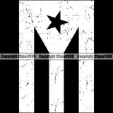 Country Map Nation National Puerto Rico Flag Wavy Shinny Black Color Design Element Badge Rican Symbol Latin Latino Latina Spanish Caribbean Island Icon Global Official Sign Logo Clipart SVG