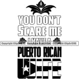 Country Map Nation National Puerto Rico You Don't Scare Me Palm Tree Design Element Color Flag Emblem Badge Rican Symbol Latin Latino Latina Caribbean Island Icon Global Official Sign Logo Clipart SVG