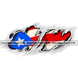 Country Map Nation National Puerto Rico Torn Color Design Element White Background Flag Emblem Badge Rican Symbol Latin Latino Latina Spanish Caribbean Island Global Official Sign Logo Clipart SVG
