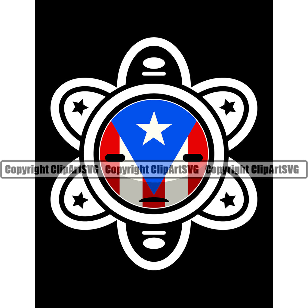 Country Map Nation National Puerto Turtle Color Design Element Flag Emblem Badge Rican Symbol Latin Latina Spanish Caribbean Island Icon Global Sign Logo Clipart SVG