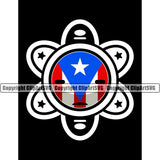 Country Map Nation National Puerto Turtle Color Design Element Flag Emblem Badge Rican Symbol Latin Latina Spanish Caribbean Island Icon Global Sign Logo Clipart SVG