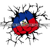 Country Map Nation National Haiti Fist Hand Punch Color Design Element Haitian Flag Emblem Badge Symbol Icon Global Official Sign Logo Clipart SVG