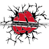 Country Map Nation National Emblem Hand Punch Break Wall Fist Design Element Trinidad Tobago Badge Symbol Icon Trinidad And Tobago Flag Latin Latino Latina Global Spanish Caribbean Island Trinidadians Tobagonians Official Sign Logo Clipart SVG