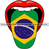 Country Flag Tongue Lip Color Design Element Brazilian Latin Latino Latina Spanish Map Nation National Emblem Badge Symbol Icon Global Official Sign Design Logo Clipart SVG