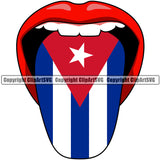 Country Flag Nation National Cuba Tongue Design Element Cuban Flag Color Design Element Latin Latino Latina Spanish Caribbean Badge Icon Latin Latino Latina Spanish Caribbean Official Sign Design Logo Clipart SVG