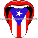 Country Map Nation National Puerto Rico Tongue Puerto Lips Red Color Design Element Flag Emblem Badge Rican Symbol Latin Latino Latina Spanish Caribbean Island Icon Official Sign Logo Clipart SVG