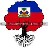 Country Map Nation National Tree Roots Born Haiti Color Design Element Haitian Flag Emblem Badge Symbol Icon Global Official Sign Logo Clipart SVG