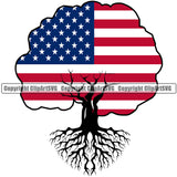 Country Map Nation National Emblem Tree Roots Color Design Element United States Flag American USA US America Badge Symbol Icon Global Official Sign Design Logo Clipart SVG