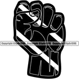 Country Map Nation National Emblem Badge Tobago Fist Hand Power Design Element Symbol Icon Trinidad And Tobago Flag Latin Latino Latina Global Spanish Caribbean Island Trinidadians Tobagonians Official Sign Logo Clipart SVG