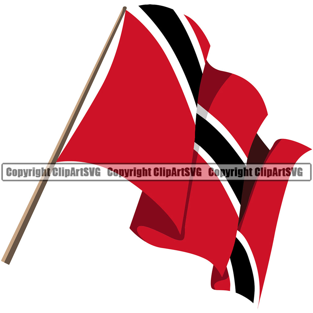 Country Map Nation National Emblem Badge Trinidad Tobago Wavy Color Flag Design Element Symbol Icon Trinidad And Tobago Flag Latin Latino Latina Global Spanish Caribbean Island Trinidadians Tobagonians Official Sign Logo Clipart SVG