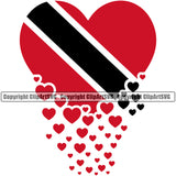 Country Map Nation National Emblem Trinidad Tobago Red Hearts Falling Design Element Symbol Icon Trinidad And Tobago Flag Latin Latino Latina Global Spanish Caribbean Island Trinidadians Tobagonians Official Sign Logo Clipart SVG