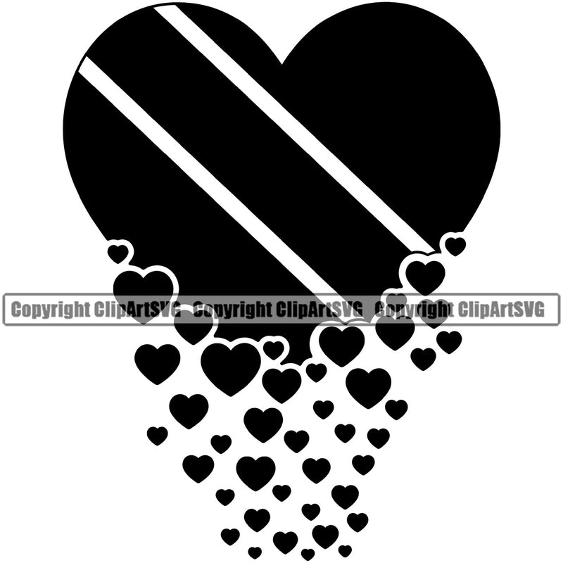 Country Map Nation National Emblem Trinidad Tobago Black Hearts Falling Design Element Symbol Icon Trinidad And Tobago Flag Latin Latino Latina Global Spanish Caribbean Island Trinidadians Tobagonians Official Sign Logo Clipart SVG