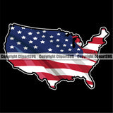 Country Map Nation National Emblem United States Flag Black Background Map Color Design Element American USA US America Badge Symbol Icon Global Official Sign Design Logo Clipart SVG