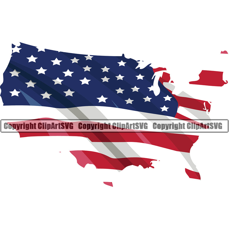 Country Map Nation National Emblem United States Flag Wavy Color Flag Design Element American USA US America Badge Symbol Icon Official Sign Design Logo Clipart SVG